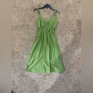 Green boho midi dress